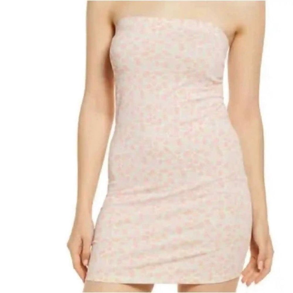 Bp Nordstrom tube dress knit green Allison floral NWT NEW XXS pink orange